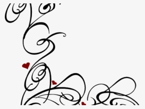 Decorative Line Black Clipart Swirl - Clip Art Swirls Heart