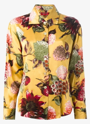 Multi Coloured Silk Floral Print Shirt From Kenzo Vintage