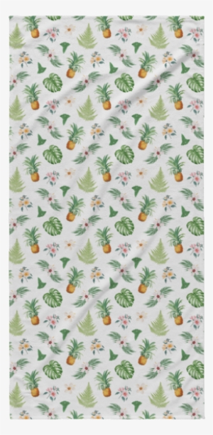Pineapple Floral Print Beach Towel