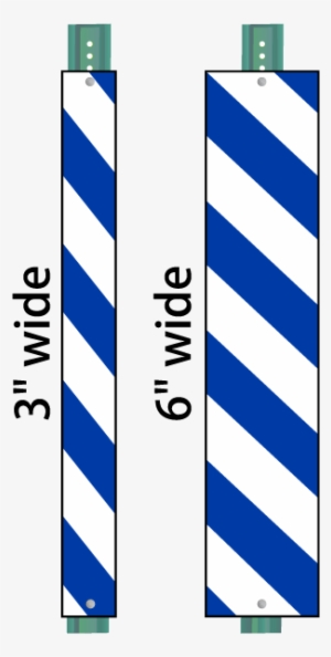 Blue / White Striped Reflective Post Panel - Blue
