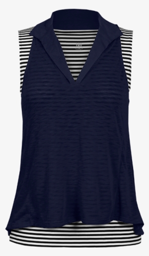 Isla Navy/black & White Sleeveless - Blouse