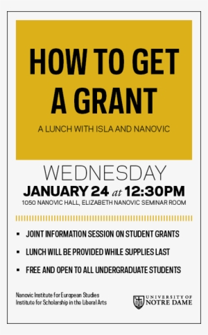 How To Get A Grant - University Of Notre Dame