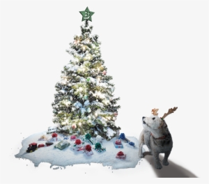 Christmas Tree And Max The Dog - Tofu Snowfall Projector Fairy Light Christmas Snowflake