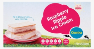Centra Raspberry Ripple Ice Cream Block 568ml - Vanilla Ice Cream