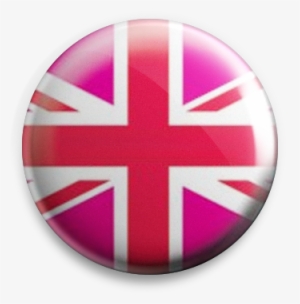Pink Union Jack Button Badge - Green Union Jack Flag
