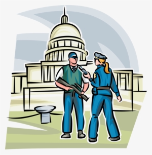 Vector Illustration Of Heavily Armed Homeland Security - Illustration