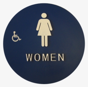 Royal Blue "ada" 12" Rd - Women Restroom Sign