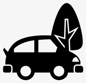 Car On City Street With A Tree Vector - Coche Electrico Dibujo Png