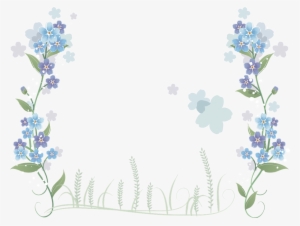 You Might Also Like - Blue Flower Vector Border Png