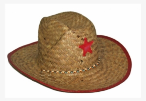 Sombrero De Paja Del Vaquero Con La Estrella Roja - Cowboy Hat