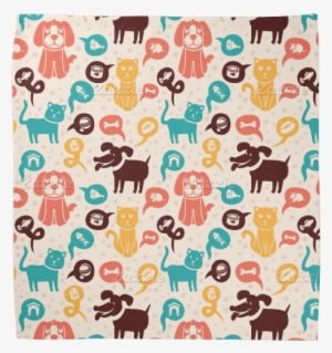 Pattern With Funny Cats And Dogs Bandana - Pattern With Funny Cats And Dogs Tote Bag