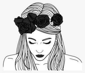 Tumblr Tumblrgirl Outlines Chicas Girls - Girl Outline Flower Crown