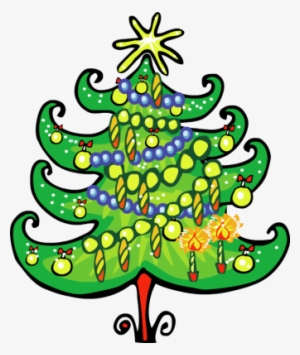 Christmas Tree Clipart Funky - Lovely Christmas Ornament (round)