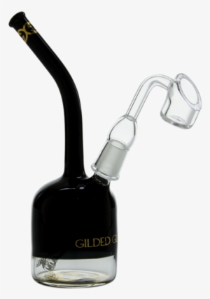 Two Tone Bent Neck Cylinder Dab Rig By Gilded Glass - Bottle