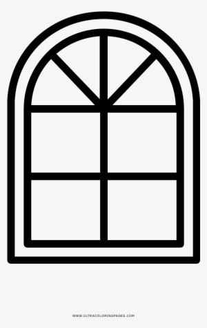 Arch Window Coloring Page - Spoked Wheel Clip Art