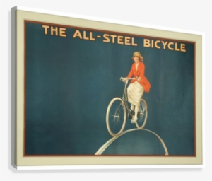 Vintage Cycling Poster For Raleigh Bicycle Canvas Print - Vintage Raleigh Poster Red Lady