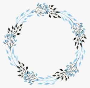 Blue Black Wreath Transparent Decorative - Blue Wreath Transparent Background