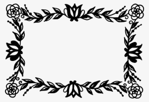 Black Square Png Download - Floral Wreath Rectangle