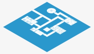 Shaded Blue And Rotated And Sheared For An Isometric - Graphic Design