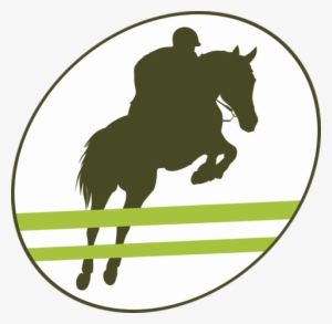 Jockey On Horse Jumping Equestrian Sport Label Vector - Jumping Horse Riding Png