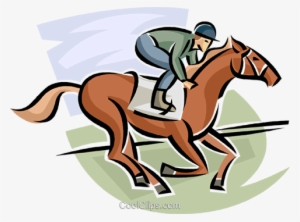 Horse Race Royalty Free Vector Clip Art Illustration - Horse Racer Clip Art