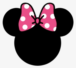 Minnie Pink Polka Dot Bow - Minnie Mouse Silhouette Vector