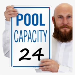Max People Capacity Sign - Pool Capacity Sign, 18" X 12"