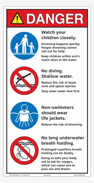 4 Symbol Pool Entrance Indoor Safety Sign 19 In X 10 - Pool Rules Sign Png