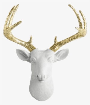 Mini Deer By Wall Charmers | White + Gold Antler Faux