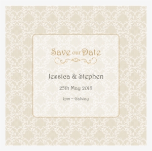 Save The Date Vintage Lace 3d View - Paper