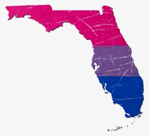 Florida Silhouette Bisexual Pride Flag - Florida Vector
