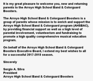 Arroyo High School Band And Color Guard 4921 N - J Hope Thanks To Ynwa