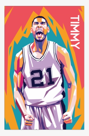 Tim Duncan Pop Art Poster - Nba Art Posters