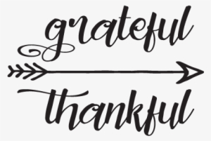Grateful Thankful Arrow - Calligraphy