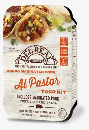 Al Pastor Taco Kit - Del Real Seasoned Shredded Beef - 16 Oz Tray