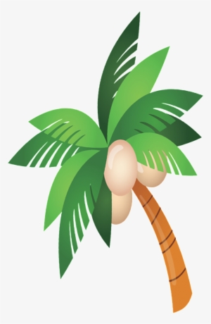 Cartoon Coconut Tree Beautiful Illustration - Coconut