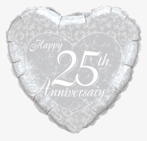 Happy 25th Anniversary Heart Foil Balloon