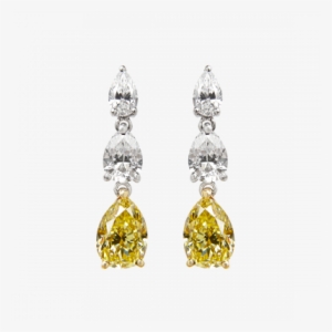 Trilogy Natural Fancy Yellow And White Diamond Earrings - Lighting