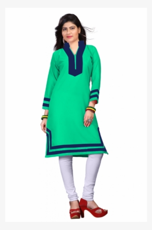 Shop Designer Green Cotton Kurti Green Cotton, Ethnic, - Costume