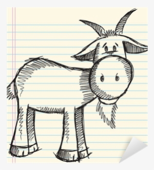 Doodle Sketch Goat Vector Illustration Sticker • Pixers® - Goat Doodle