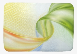 Abstract Yellow Green Blue Wave Background Bath Mat - Plate