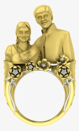 Custom Face Couple Ring - Gold Ring For Wife