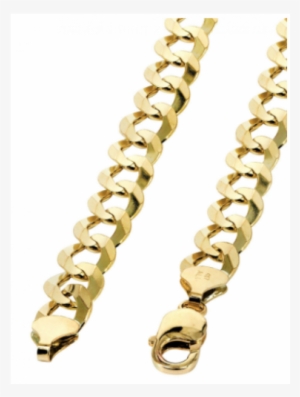 Solid Mens Cuban Link Chain 10k Yellow Gold
