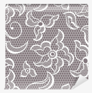 Lace Fabric Seamless Pattern With Abstract Flowers - Canvas Print
