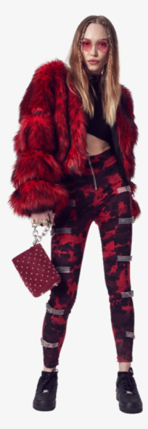 Hardware Ldn Rude Boy Red Faux Fur Coat - Fake Fur
