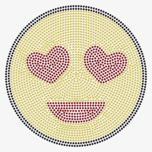 Lovely Heart Eyes Smile Emoji Image Hotfix Iron On - Imagenes De Puntillismo De Emojis