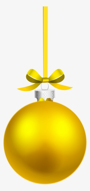 Yellow Hanging Christmas Ball Png Clipart - Christmas Ball Png