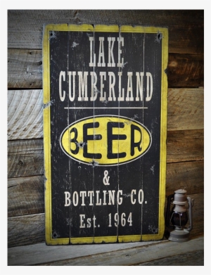 Custom Lake House Beer Bottling Sign