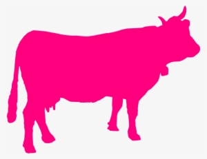 Pink Cattle Silhouette Clip Art - Pink Cow Silhouette