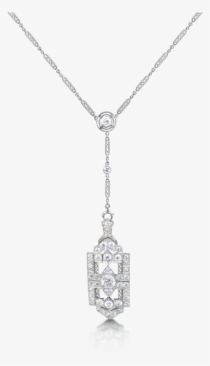 An Art Deco Style Diamond Pendant Necklace